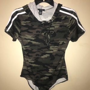 Medium Soldier Print Bodysuit with Hood